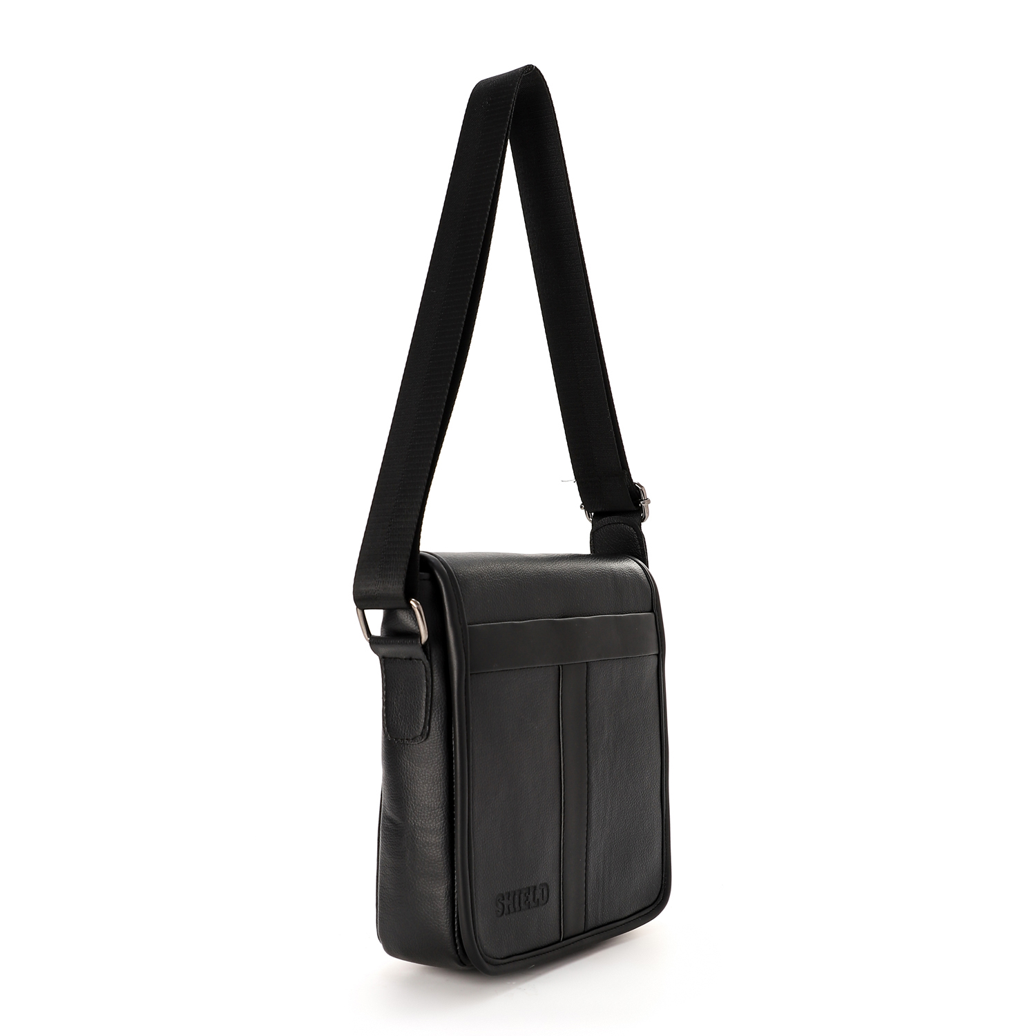 حقيبة كروس جلد مربع  للرجال - أسود 3205