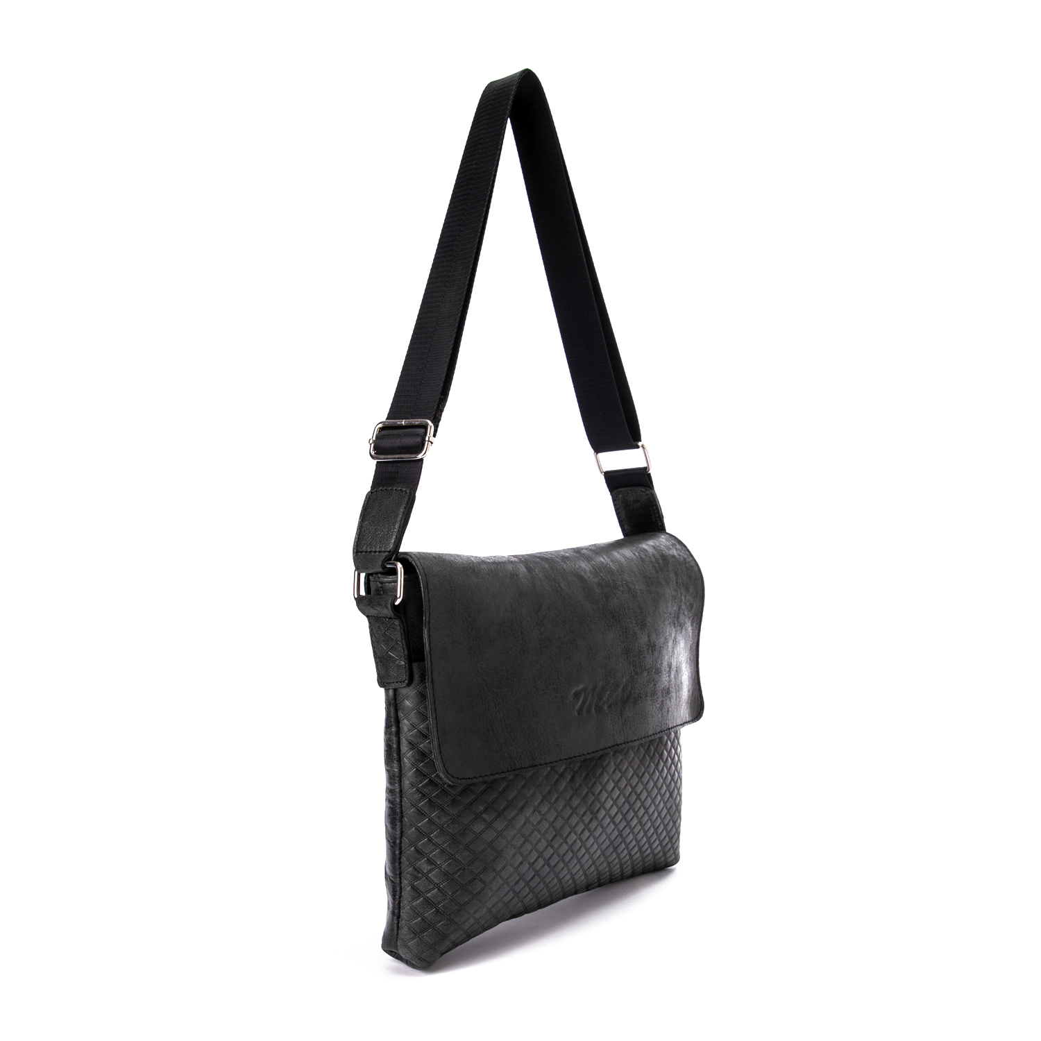 حقيبة كروس جلد طبيعى كبير- أسود 1085