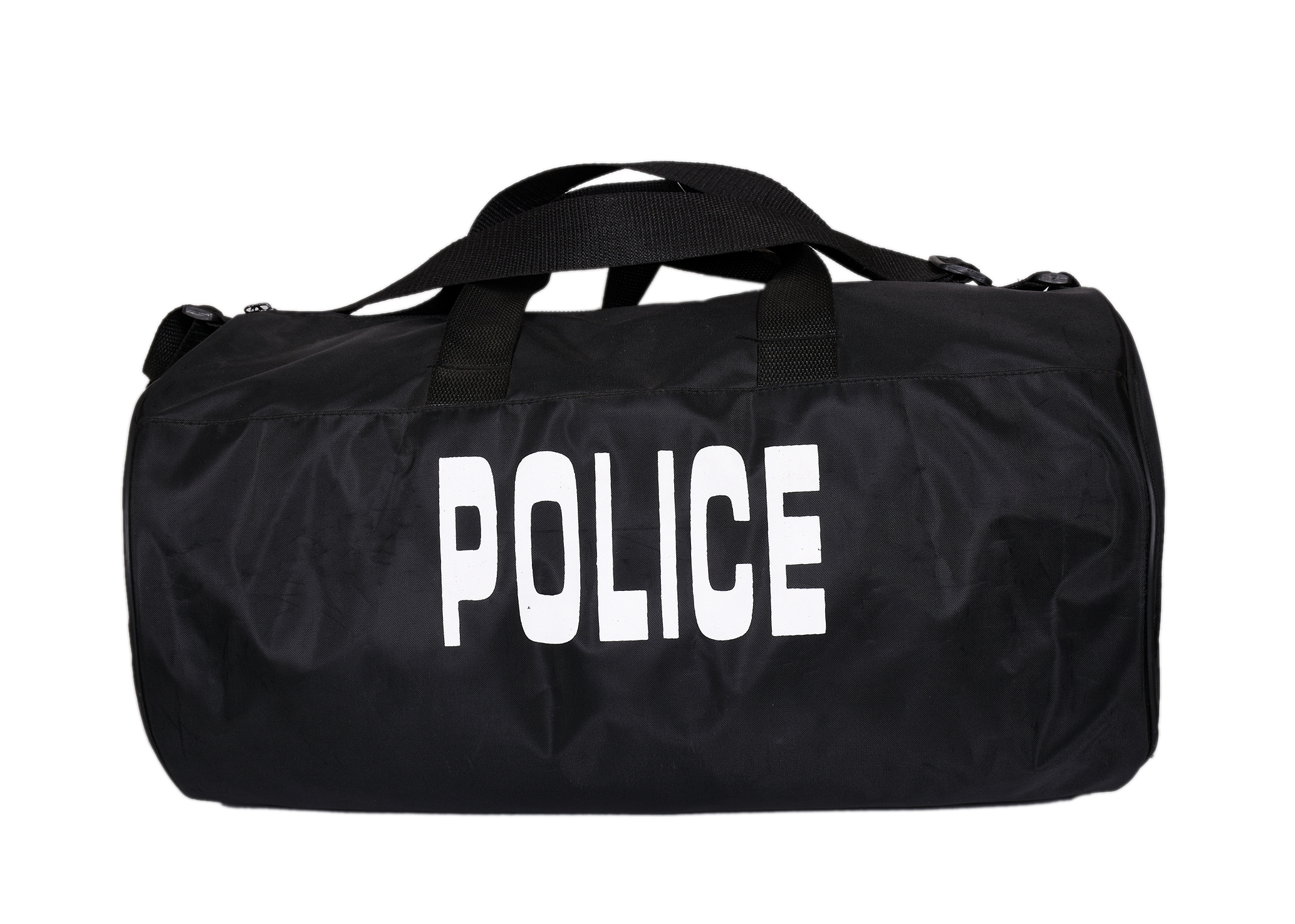 حقيبة رياضية دائرية للرجال بشعار بوليس- باللون الأسود